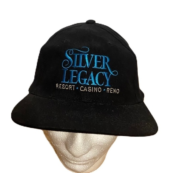 Vintage Silver Legacy Resort Casino Reno Nevada SnapBack Hat Black - Picture 1 of 9
